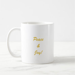 Taza De Café Guión topográfico de paz y alegría en color oro