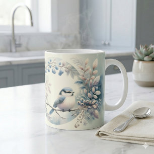 Taza De Café Guirnalda de bayas de azulejo invernal