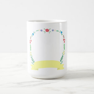 Taza De Café Guirnalda de flores silvestres con estandarte amar