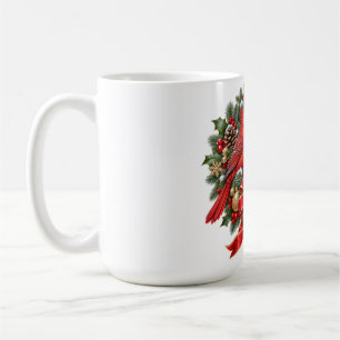 Taza De Café Guirnalda de Navidad perenne Cardinal de Invierno