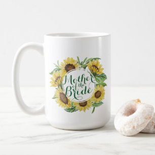 Taza De Café Guirnalda personalizada del girasol que casa la