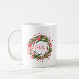 Taza De Café Guirnalda y árbol personalizados del navidad del
