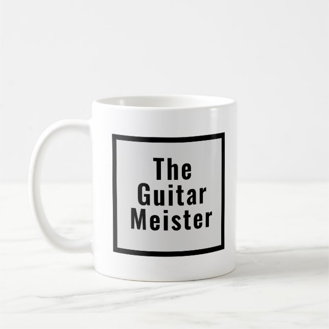 Taza De Café Guitar Meister Gray Black Music Instrument (Izquierda)