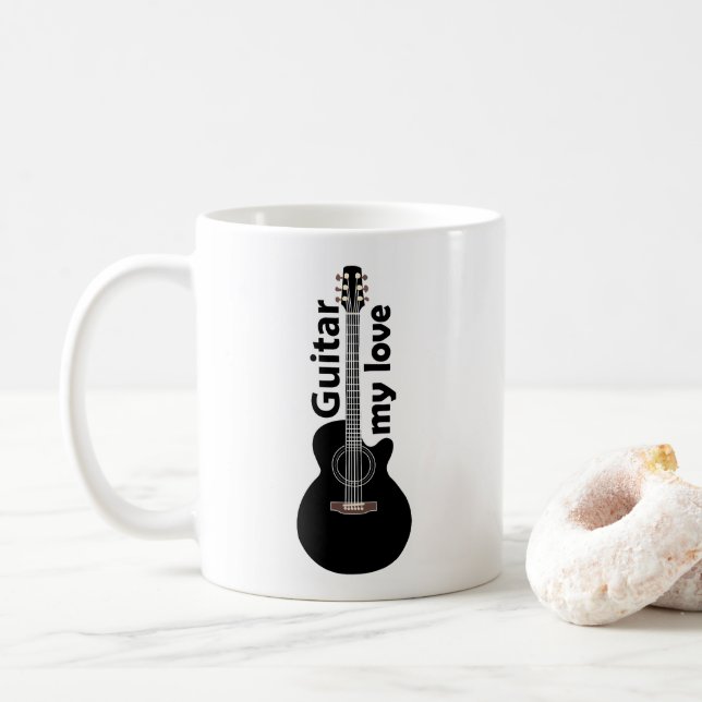 Taza De Café Guitar mi amor guitarra (Con donut)