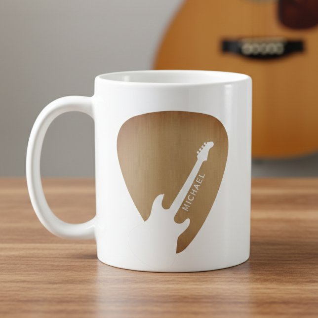 Taza De Café Guitar Pick Guitarist Musician (Subido por el creador)