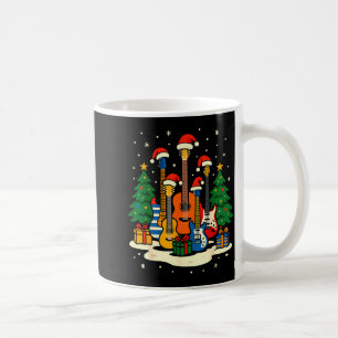 Taza De Café Guitar Santa Sombrero Árbol de Navidad Luz Diverti