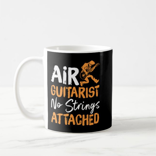 Taza De Café Guitarista Del Aire Sin Cadenas Con Guitarra De Pa (Izquierda)