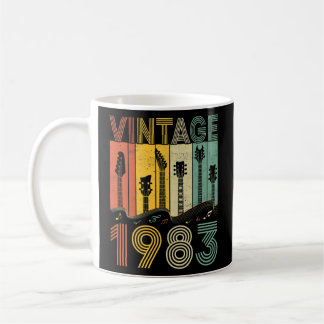 Taza De Café Guitarista Retro Vintage 1983 Guitarista de cumple