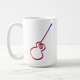 Taza De Café Guitarra abstracta - Arte de línea Minimalista