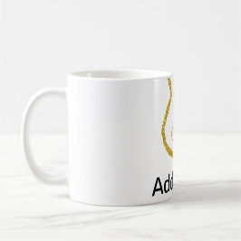 Taza De Café Guitarra acústica de purpurina dorada agregar nomb