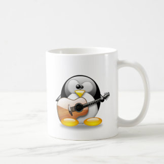 Taza De Café Guitarra acústica Tux (Linux Tux)