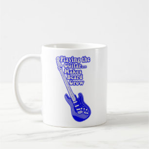 Taza De Café Guitarra azul vintage con palabras motivadoras