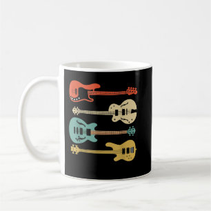 Taza De Café Guitarra Bajo Retro Vintage