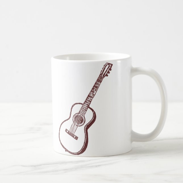 Taza De Café Guitarra clásica acústica de Brown (Derecha)