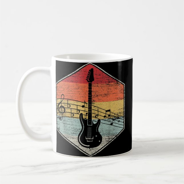 Taza De Café Guitarra de Bajo Retro (Izquierda)