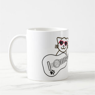 Taza De Café Guitarra de gato - con el músico de Gafas de sol d