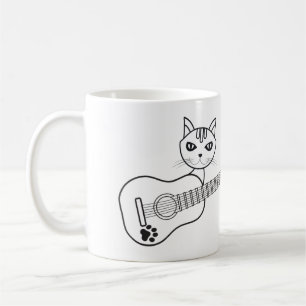 Taza De Café Guitarra De Gato Cuto- Guitarista Kitty Kitten
