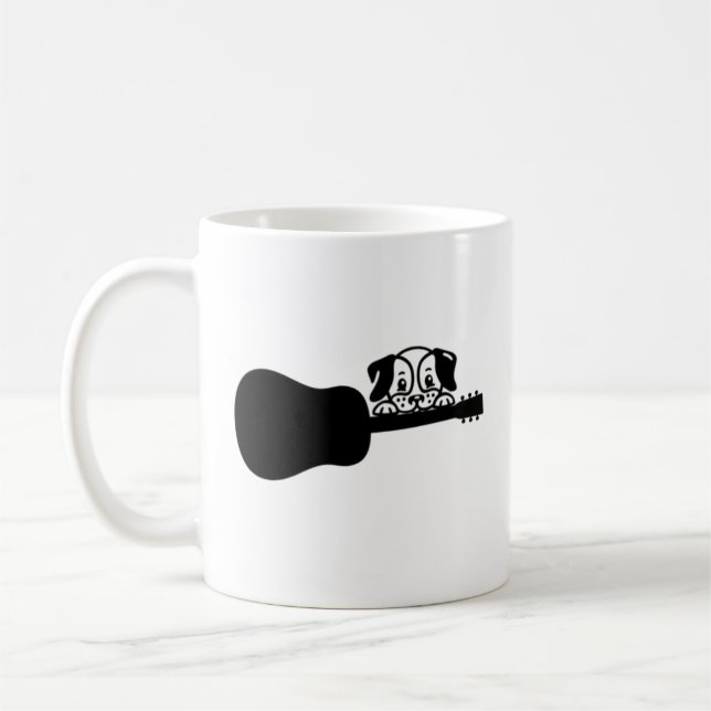 Taza De Café Guitarra de juego de perros (Izquierda)