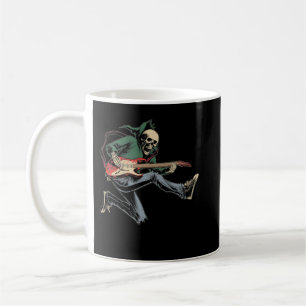 Taza De Café Guitarra del Skeleton feliz Halloween Rock Ba