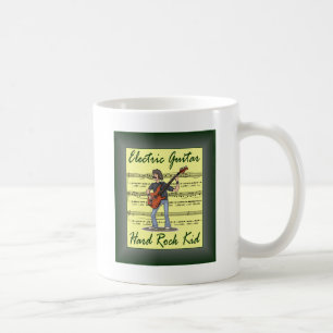 Taza De Café Guitarra Eléctrica ~ Hard Rock Kid ~ Sheet Music B