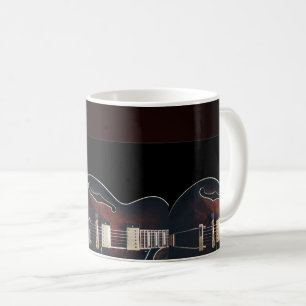 Taza De Café Guitarra Eléctrica Sobre Negro