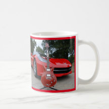 Guitarra Eléctrica y Coche Deportivo Café Mug