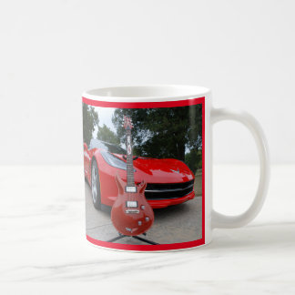 Taza De Café Guitarra Eléctrica y Coche Deportivo Café Mug
