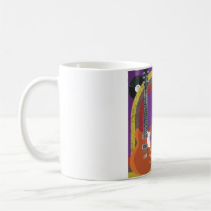 Taza De Café Guitarra Eléctrica y Discos de Vinilo Música Vinta