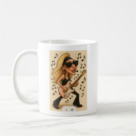 Taza De Café Guitarra Mujer Salvaje Rockera