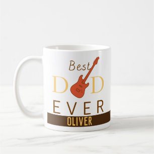 Taza De Café Guitarra musical del mejor papá de la historia del