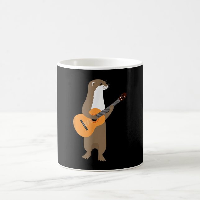 Taza De Café Guitarra Otter Animal Kids Arte Guitarista (Centro)