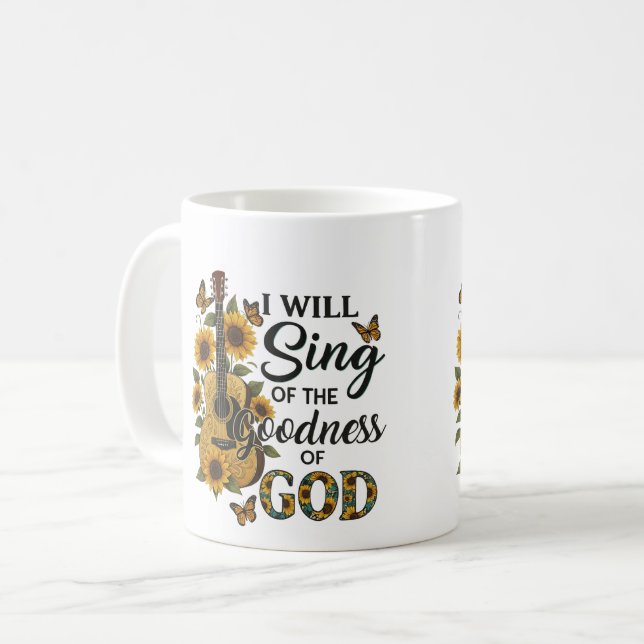 Taza De Café Guitarra Sunflower Christian T-Shirt (Anverso izquierdo)