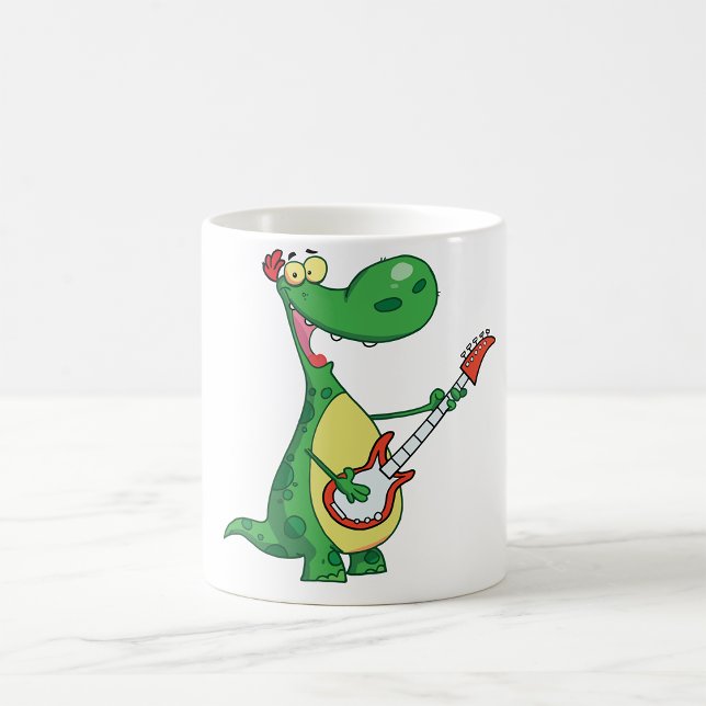 Taza De Café Guitarra tocando música de dinosaurio (Subido por el creador)