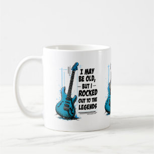 Taza De Café Guitarra Vintage Leyenda del Rock Retro Música Nos