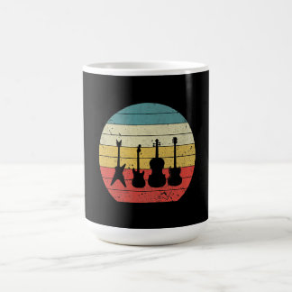 Taza De Café Guitarra Vintage Retro Sunset Guitar Música