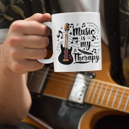 Taza De Café Guitarra y música notas Harmoniy Therapy Mug