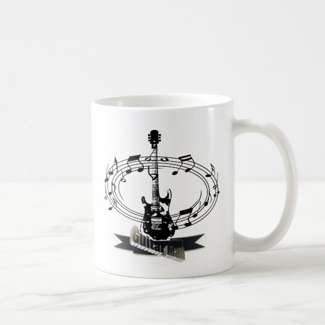 Taza De Café Guitarra y notas musicales (Derecha)