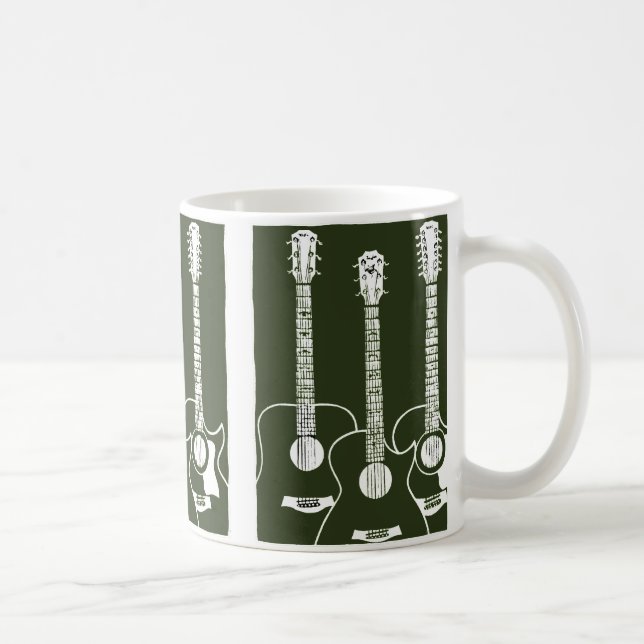 Taza De Café guitarras acústicas verdes (Derecha)