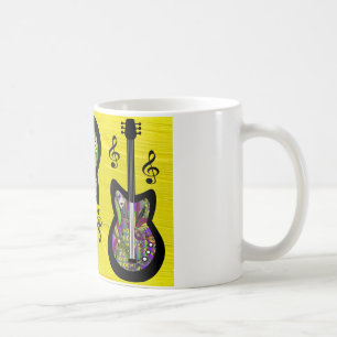 Taza De Café Guitarras Coloridas de Mardi Gras