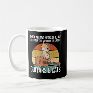 Taza De Café Guitarrista Ingenioso Dueño de Gato Guitarrista Yo