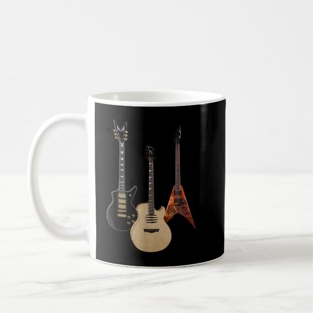 Taza De Café Guitars Acústicos Y Eléctricos Rock Player Co (Izquierda)