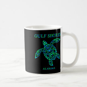 Taza De Café Gulf Shores Alama Retro Tortuga Marina Niños Niñas