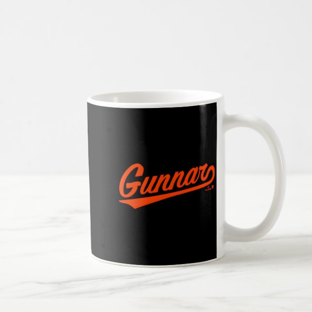 Taza De Café Gunnar Henderson Baltimore Text Baltimore Baseball (Derecha)