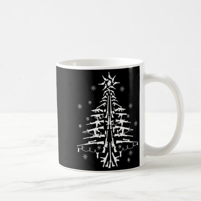 Taza De Café Guns Christmas Tree Xmas For Men Military  (Derecha)