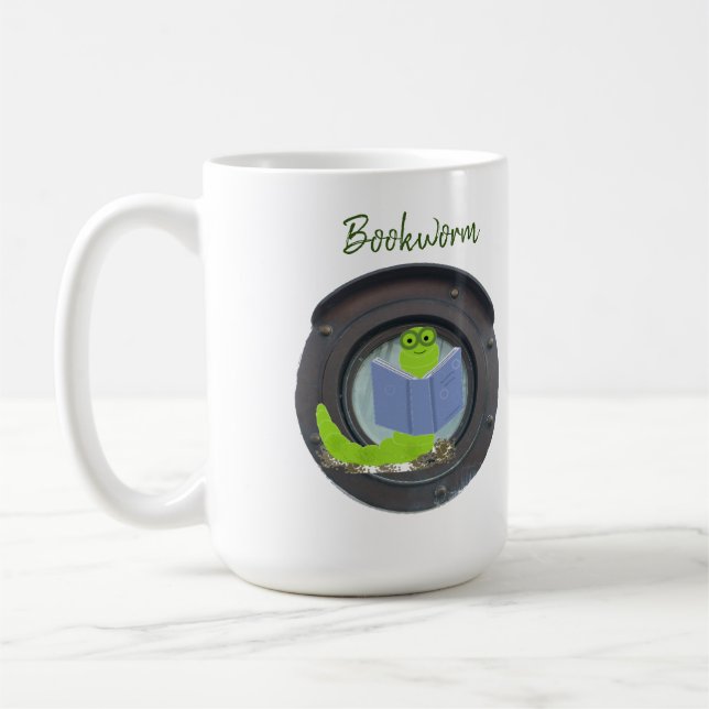 Taza De Café Gusano de libro en una portilla (Izquierda)