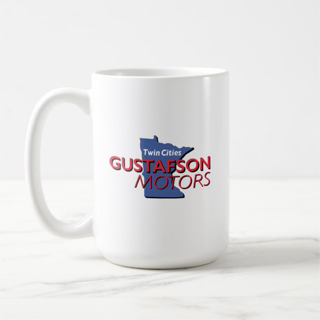 Taza De Café Gustafson Motors Wordmark Design Large Mug (Izquierda)