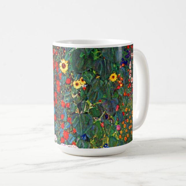 Taza De Café Gustav Klimt Flower Garden (Anverso derecho)