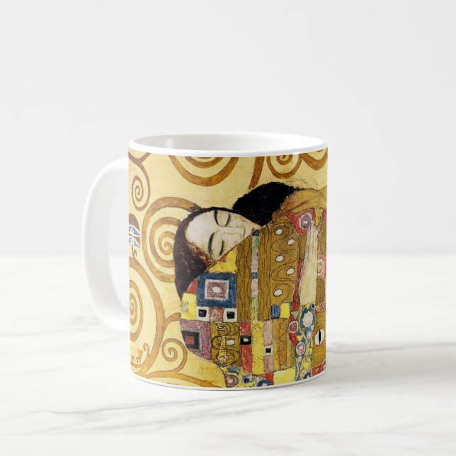 Taza De Café Gustav Klimt , “ The hug ” コーヒーマグカップ (Anverso izquierdo)