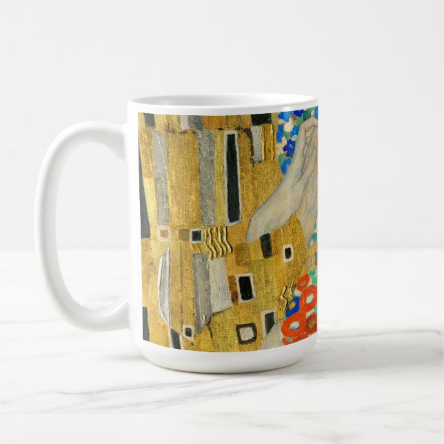 Taza De Café Gustav Klimt The Kiss Enfrenta Pintura De Detalle (Izquierda)