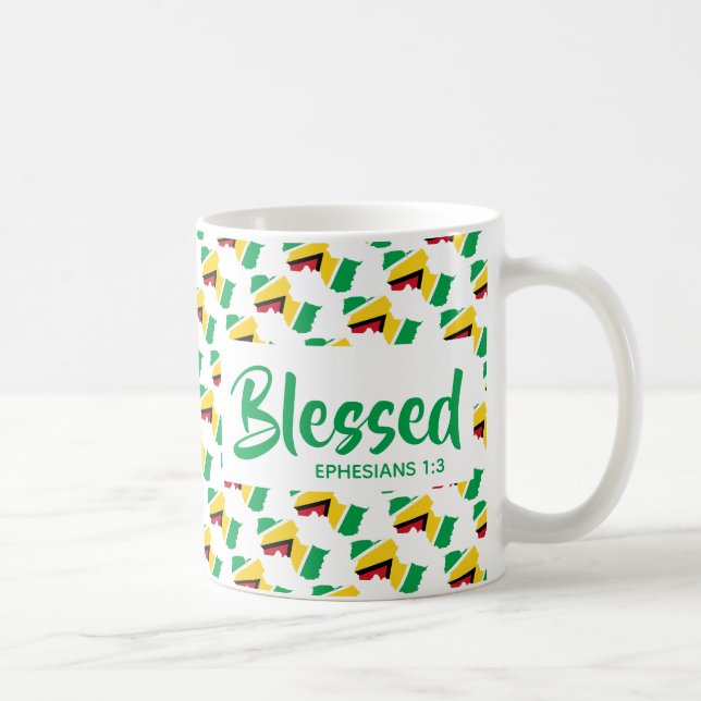 Taza De Café GUYANA bendice la escritura cristiana de los efesi (Derecha)
